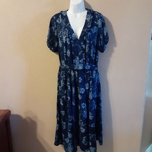 Eshakti womans dress 1x 16w blue plus boho chic